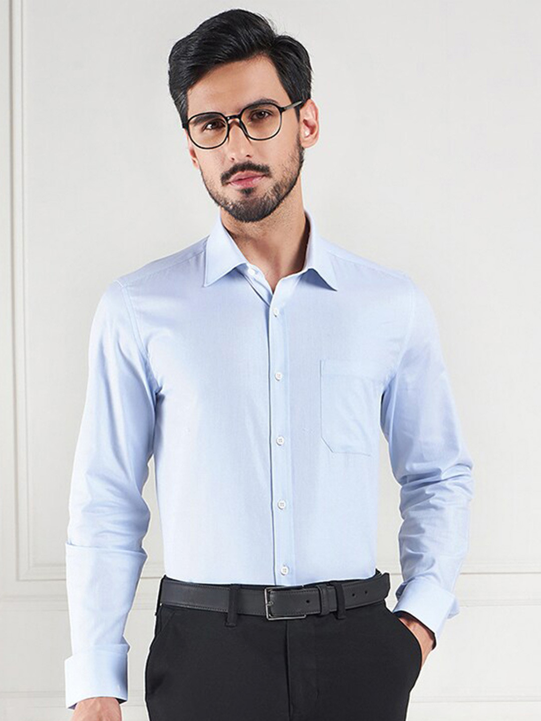 LOUIS STITCH Comfort Textured Cotton Formal Shirt