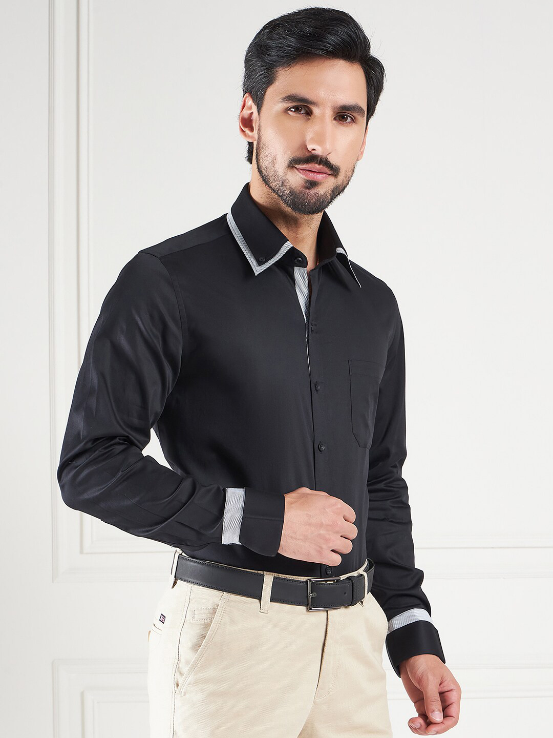 LOUIS STITCH Comfort Button-Down Collar Long Sleeves Cotton Formal Shirt