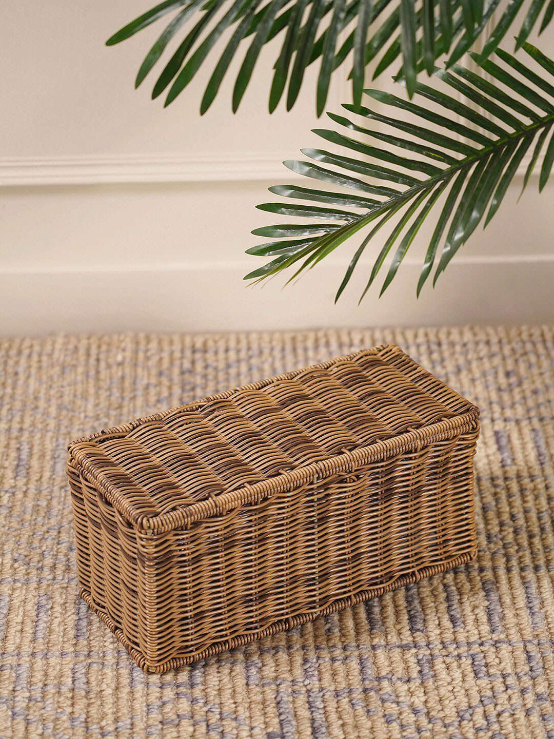 Pure Home and Living Brown Resin Tissue Holder With Lid