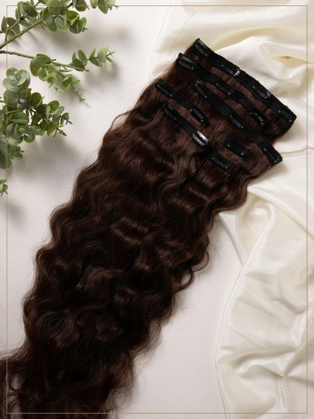 HAIR ORIGINALS 7 Piece Clip Set Hair Extension - Natural Brown
