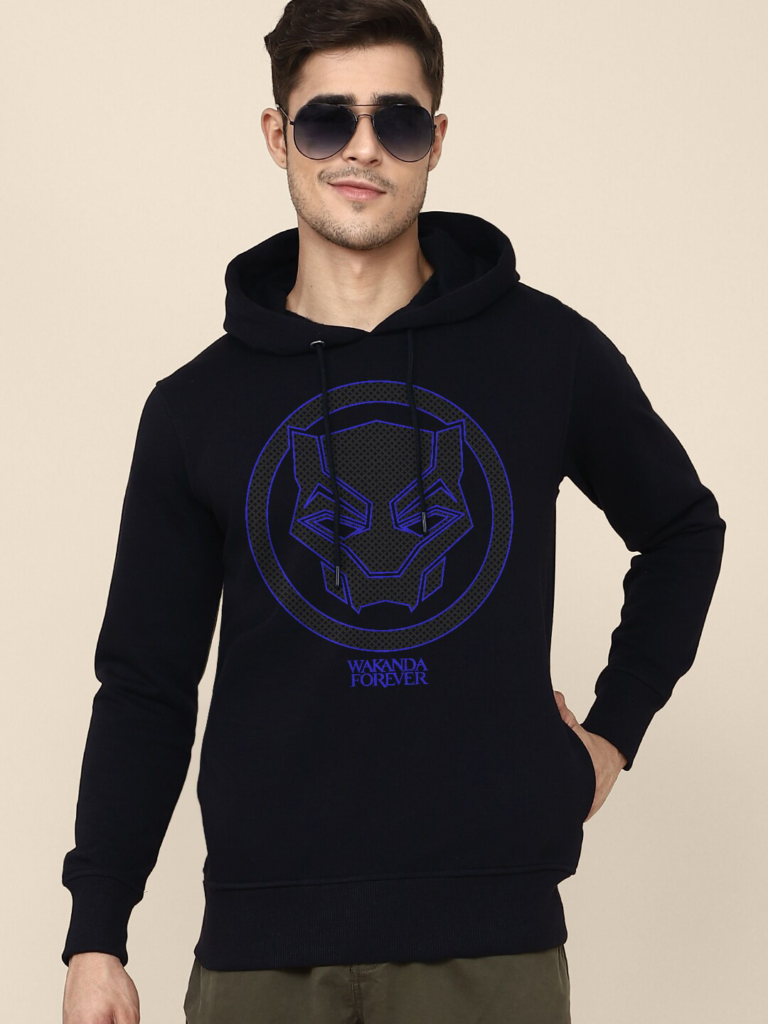 Free Authority Black Panther Printed Hooded Sweatshirt