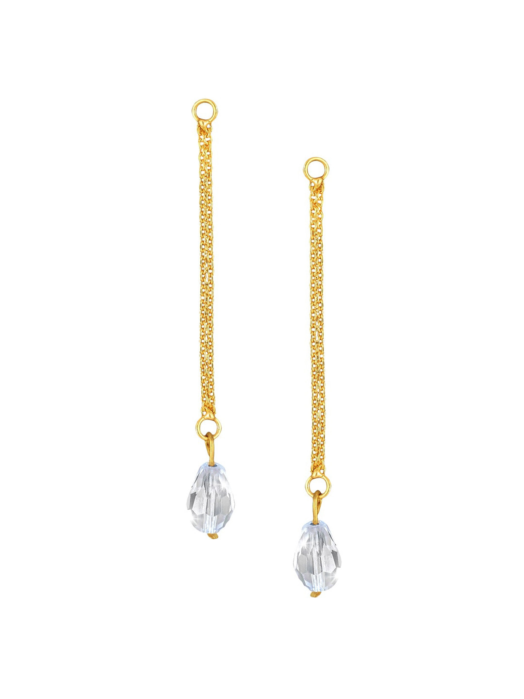 Vighnaharta Gold-Plated Removable Stud & Chain Drop Earrings