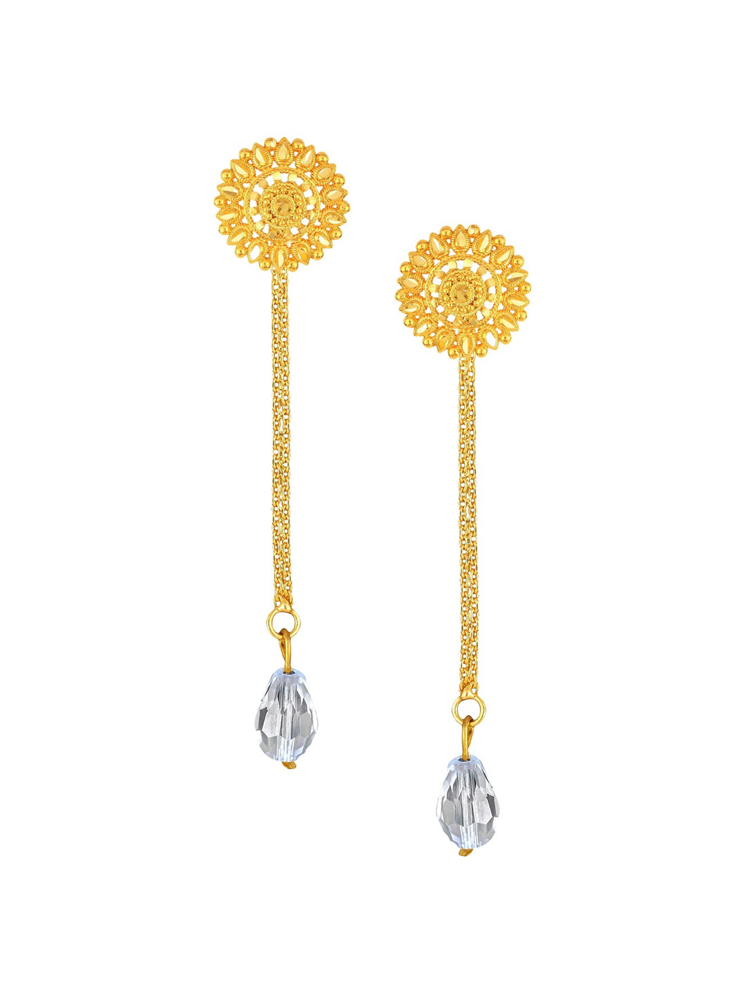 Vighnaharta Gold Plated Removable Stud And Chain Drop Earrings