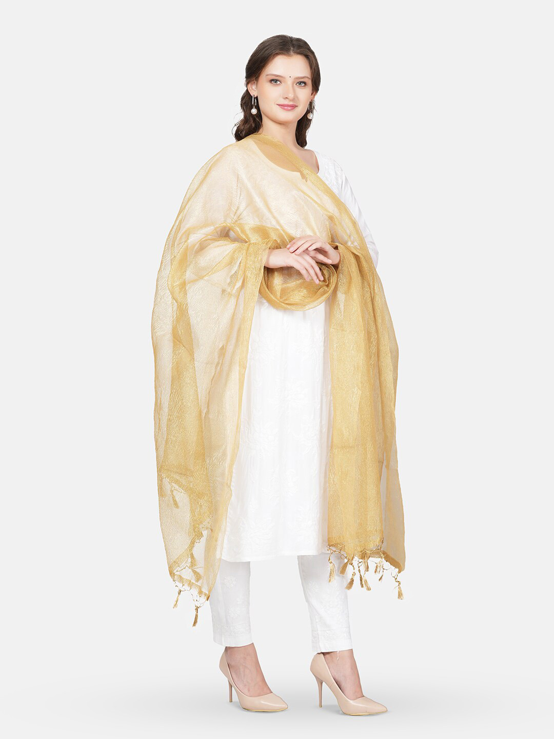 MUFFLY Tissue Banarasi Dupatta With Zari
