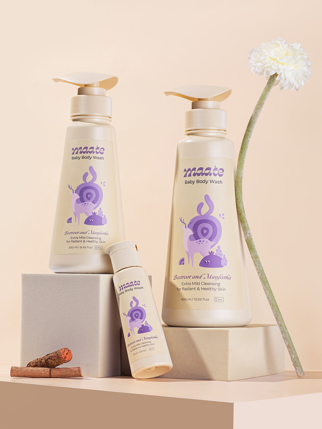 MAATE Set Of 2 Diaper Rash Cream - 70ml & Baby Body Wash - 250ml