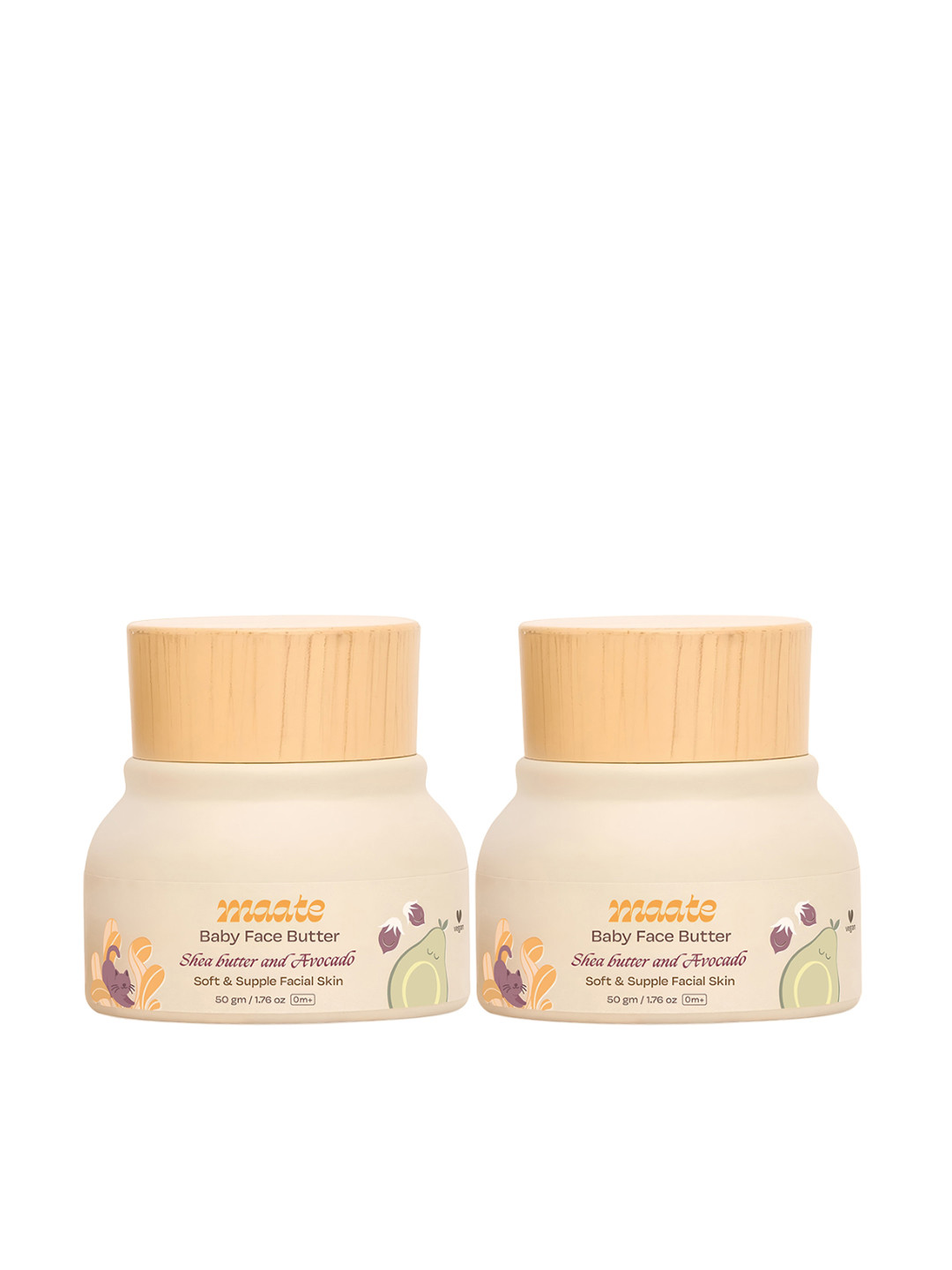 MAATE Baby Face Butter Combo with Shea Butter & Avocado - 50g Each