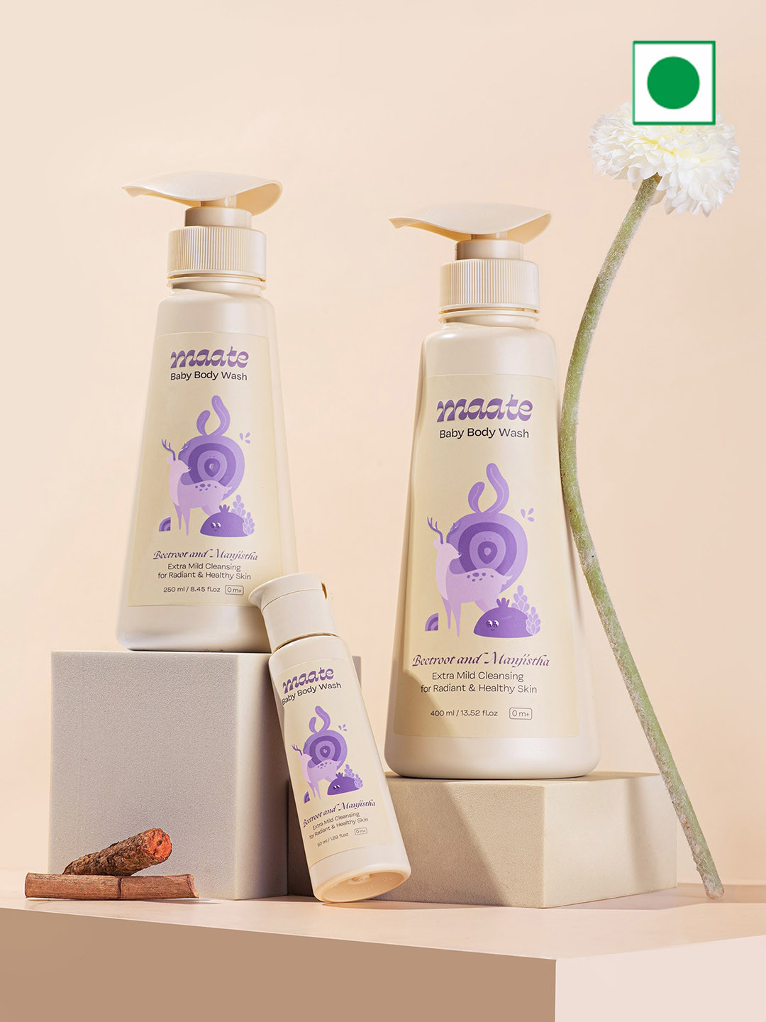 MAATE Baby Skincare Combo - Body Butter & Body Wash for Kids