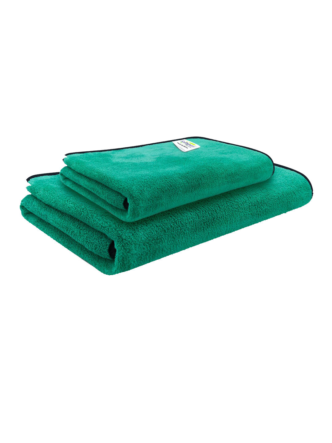 Softspun Microfiber Green 2 Pieces 280 GSM Microfiber Super Soft Towel Set