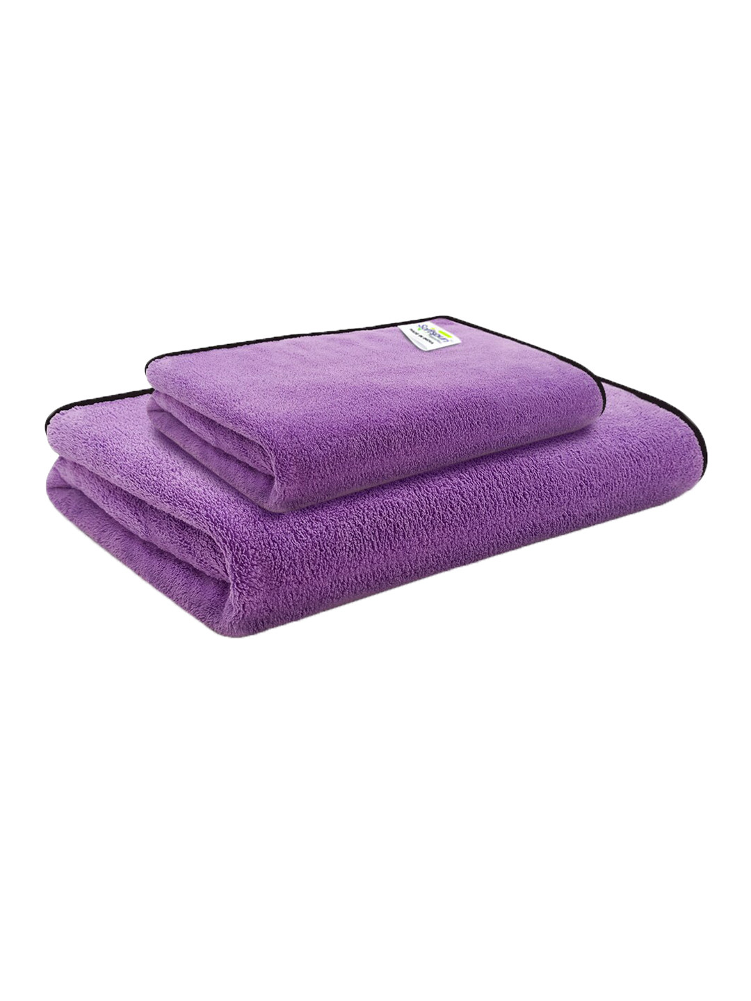 Softspun Microfiber Purple 2 Pieces 280 GSM Super Soft Towel Set