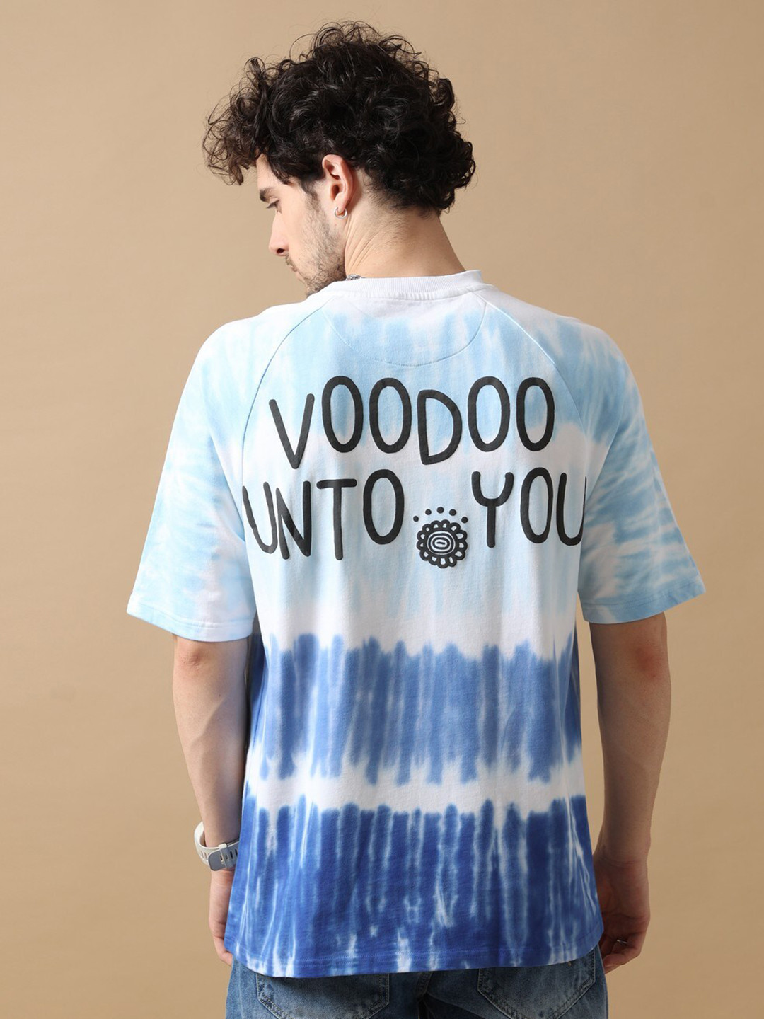 VUDU Dyed Raglan Sleeves Oversized Cotton T-shirt