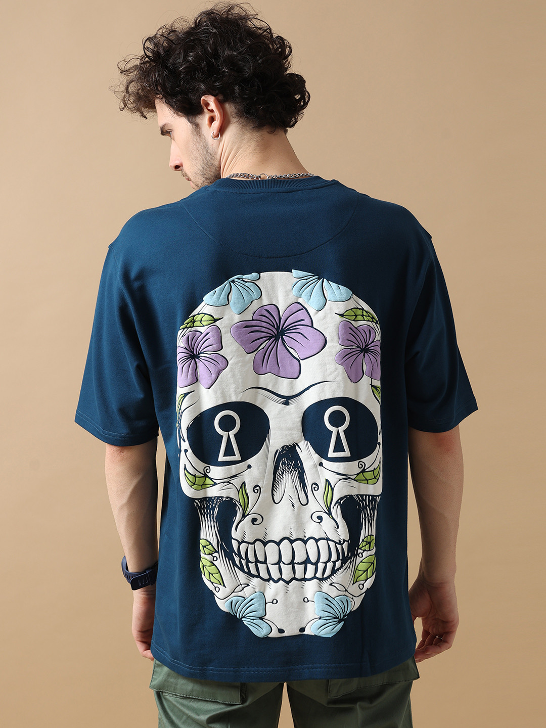 VUDU Graphic Printed Cotton Oversized T-Shirt