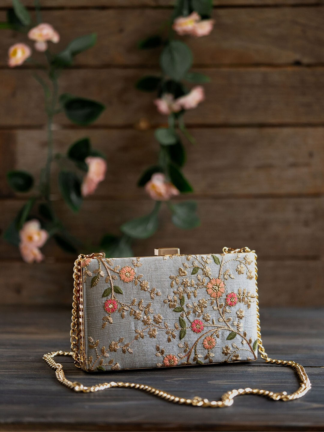 AMYRA Embroidered Box Clutches