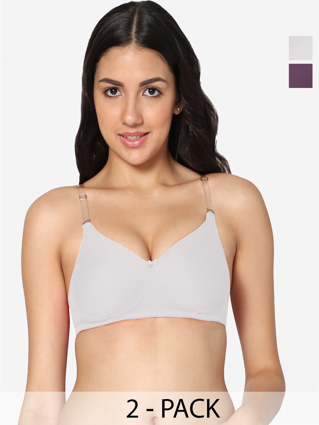 In Care Pack Of 2 Full Coverage Pure Cotton Push-Up Bras With All Day Comfort