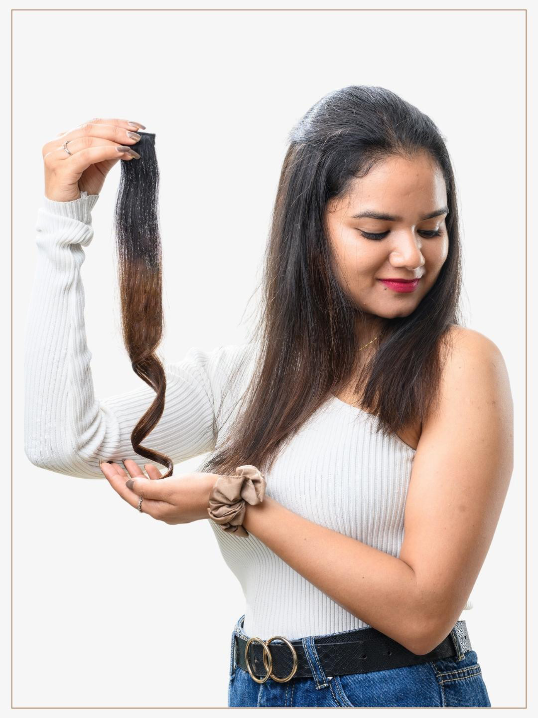 HAIR ORIGINALS Women Clip In Hair Balayage Streak - Mysterious Mocha 16