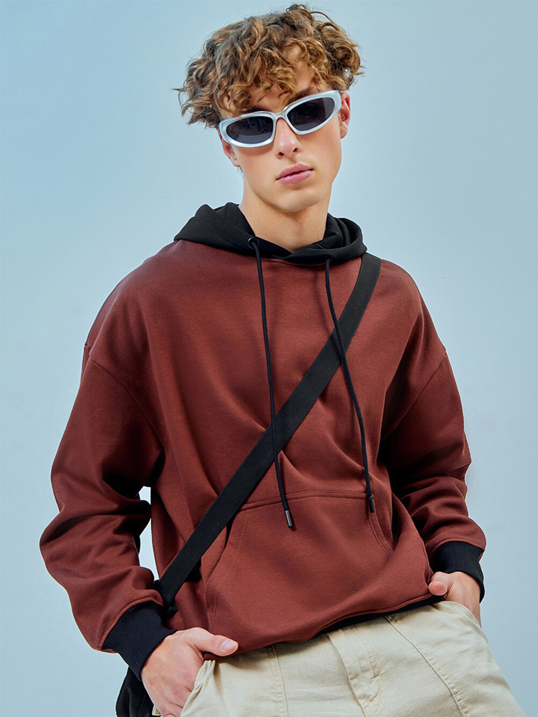 Bewakoof Heavy Duty 1.0 Men Brown Oversized Plus Size Hoodies