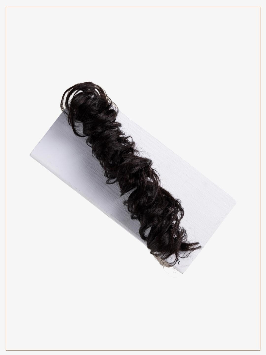 HAIR ORIGINALS Women Clip-In Open Scrunchie Bun - Natural Black  1B