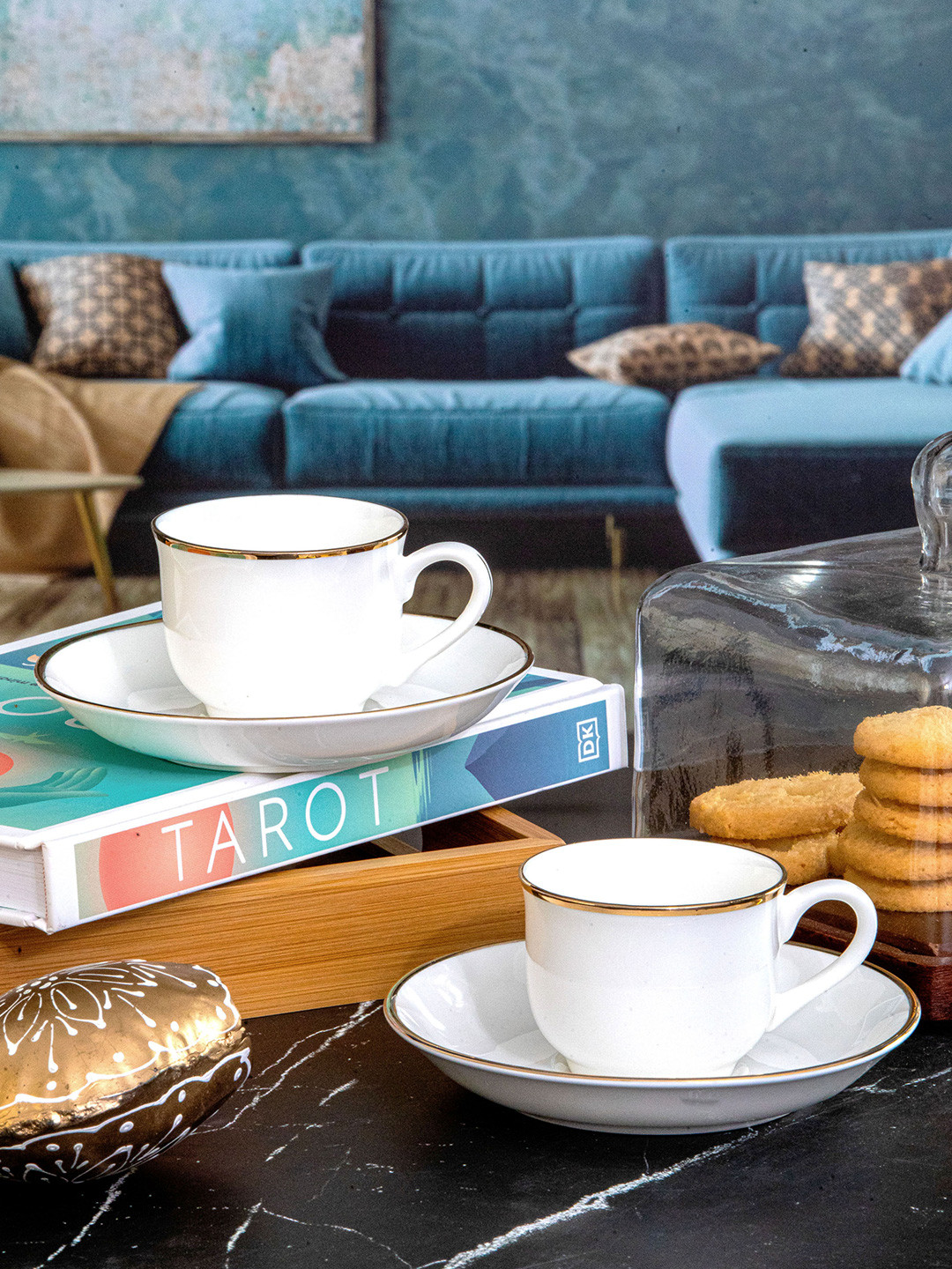 SONAKI White 12 Pieces Bone China Glossy Coffee Cup and Saucers 130 ml