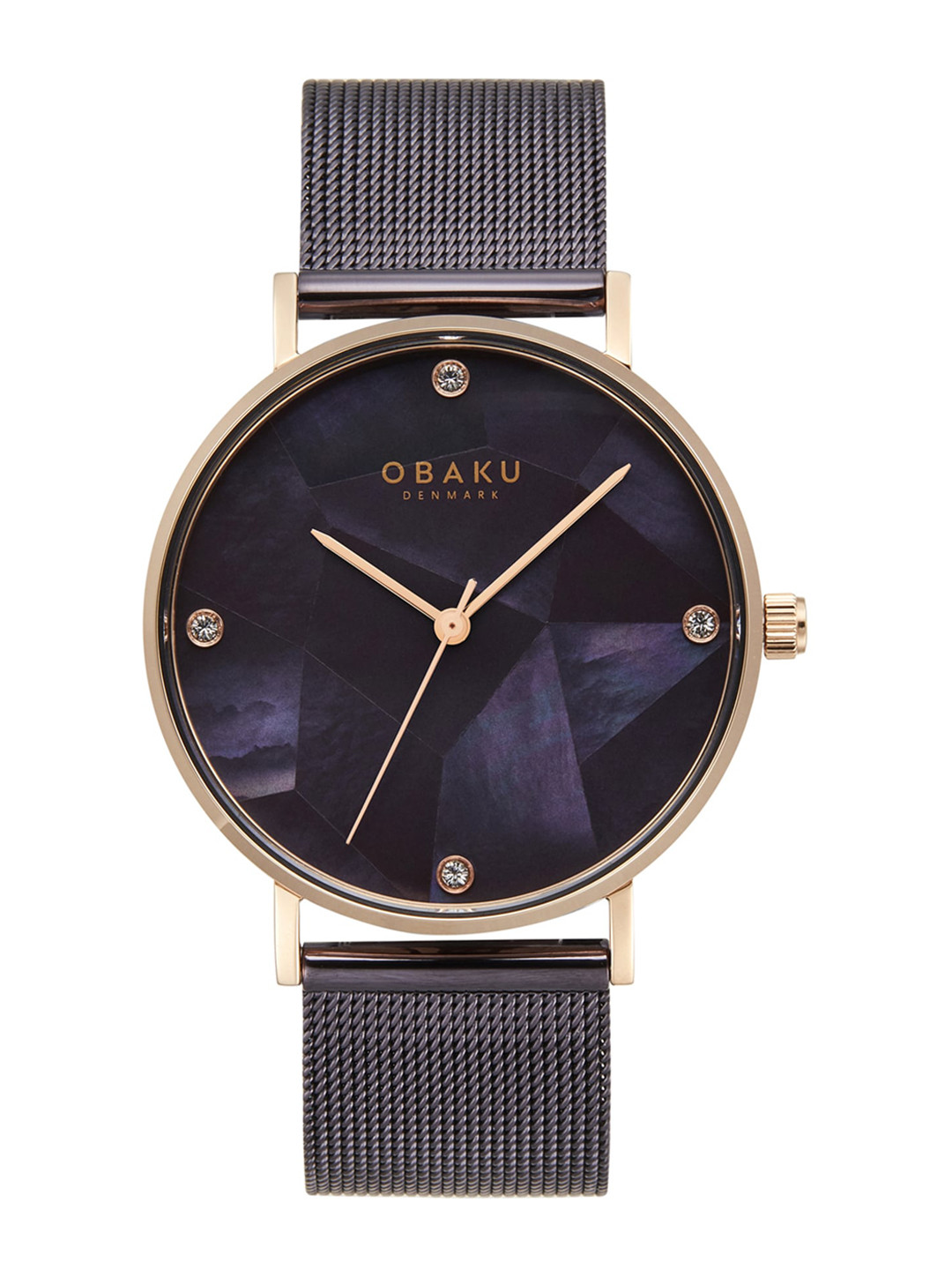 Obaku Mosaik Walnut Women Stainless Steel Bracelet Style Straps Analogue Watch V268LXVNMN