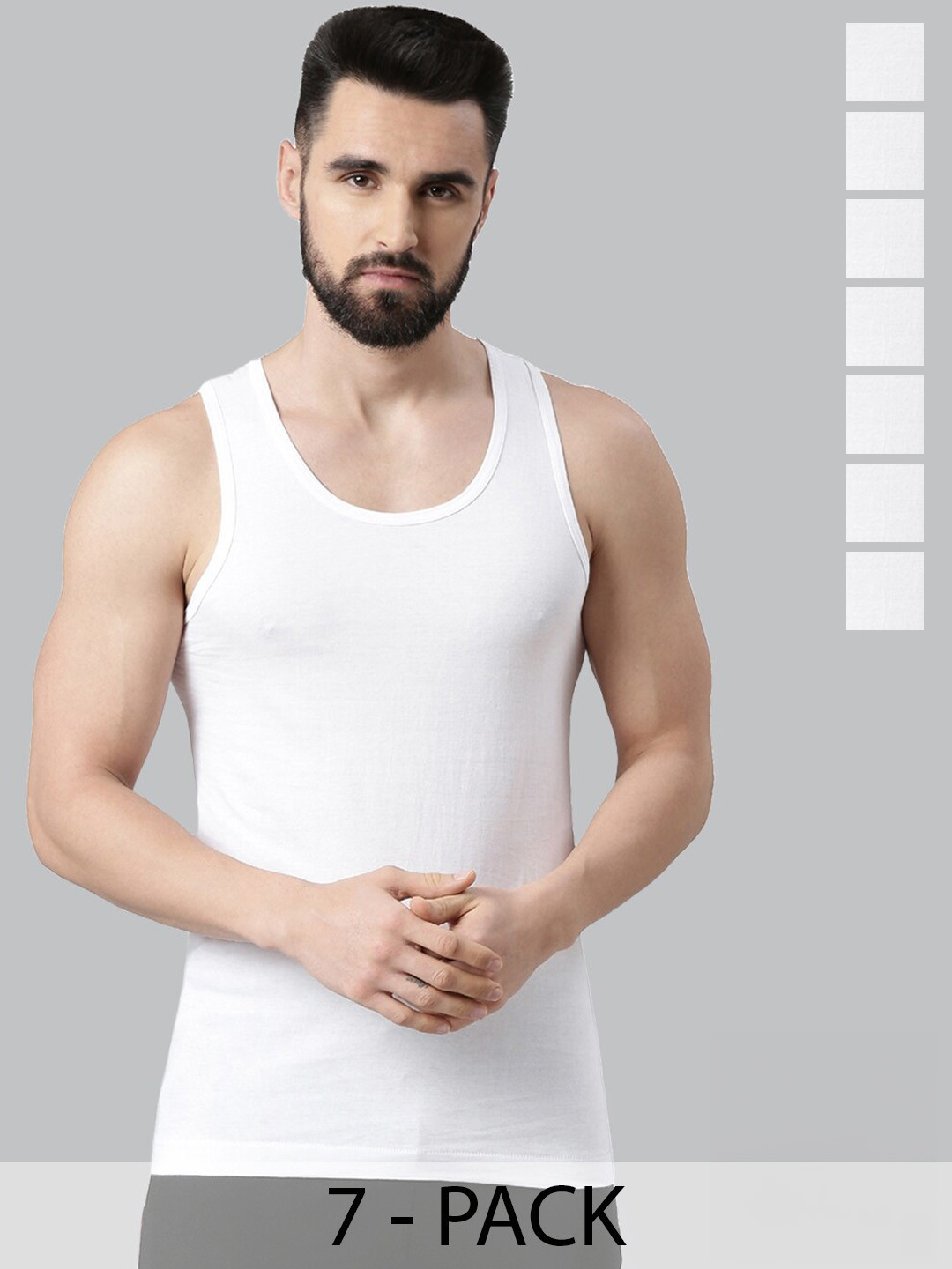 Force NXT Pack Of 7 Men Super Combed Egyptian Cotton Vest