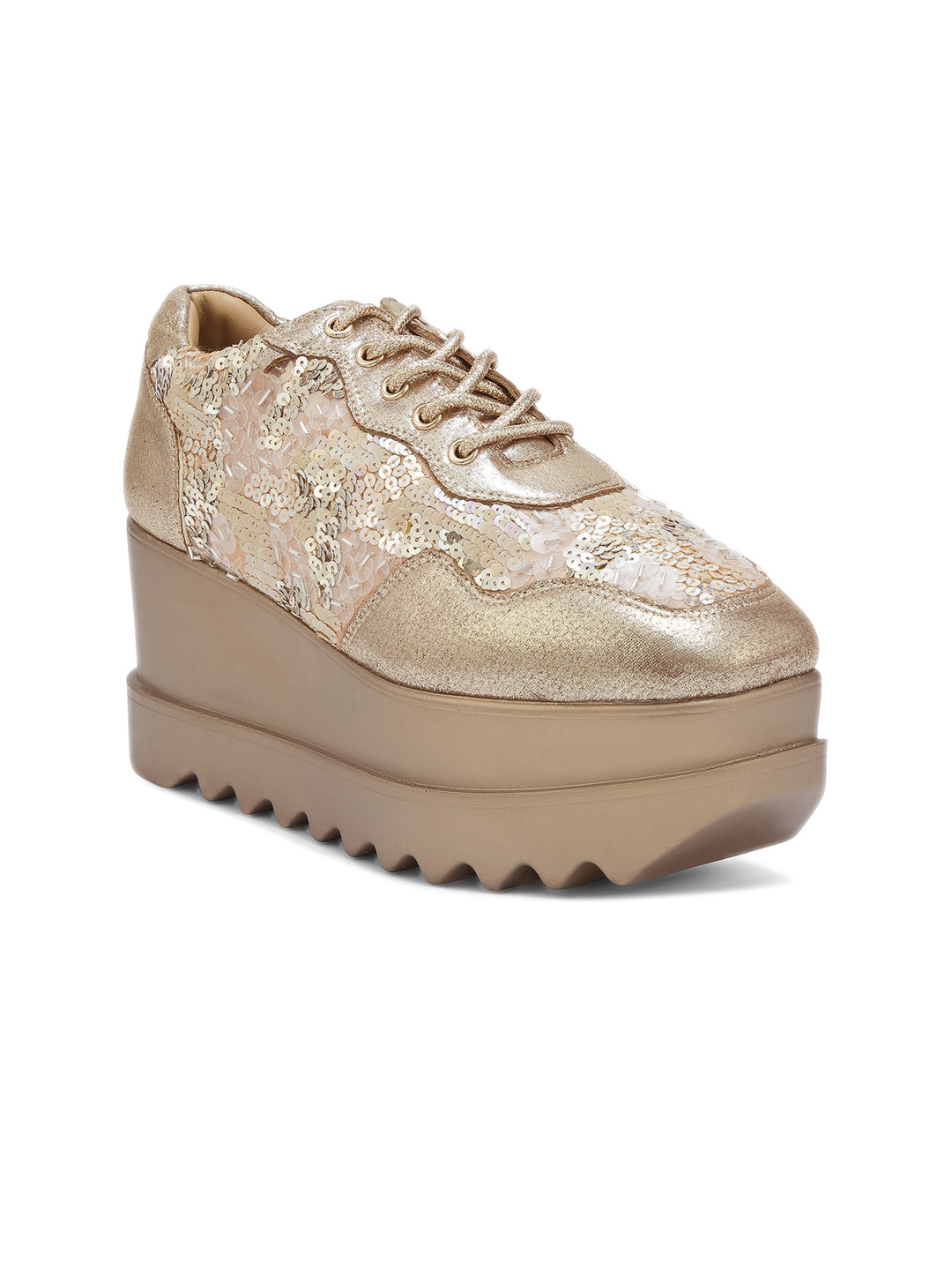 Anaar Women Cinnamon Embellished Lightweight Flatform Sneakers