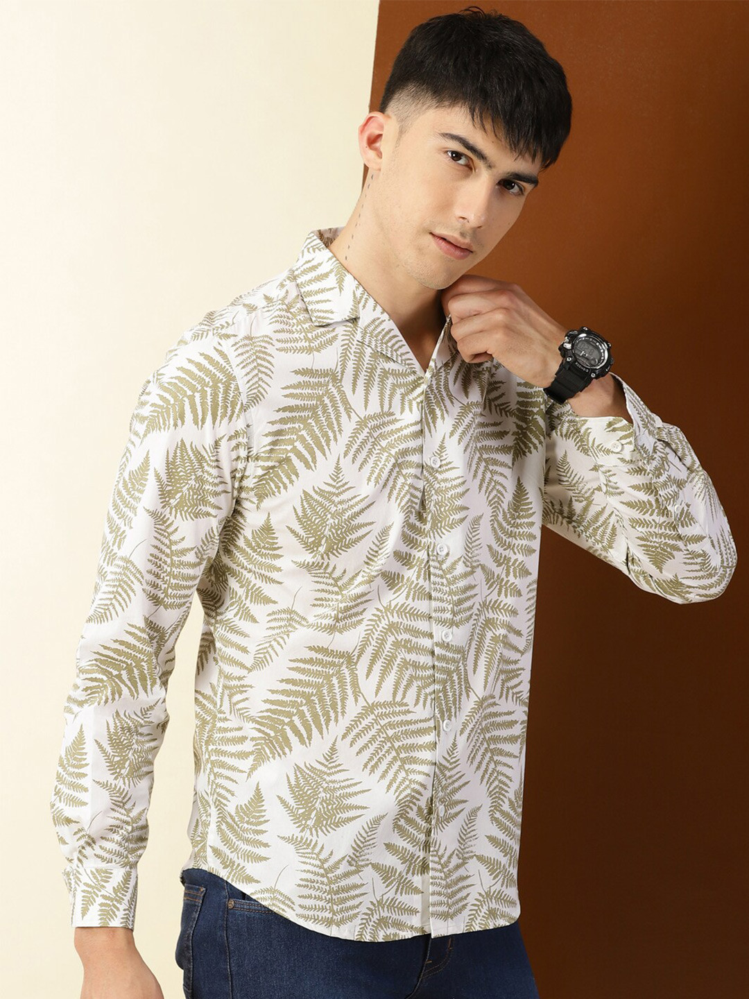 Thomas Scott Classic Fit Floral Printed Casual Pure Cotton Shirt