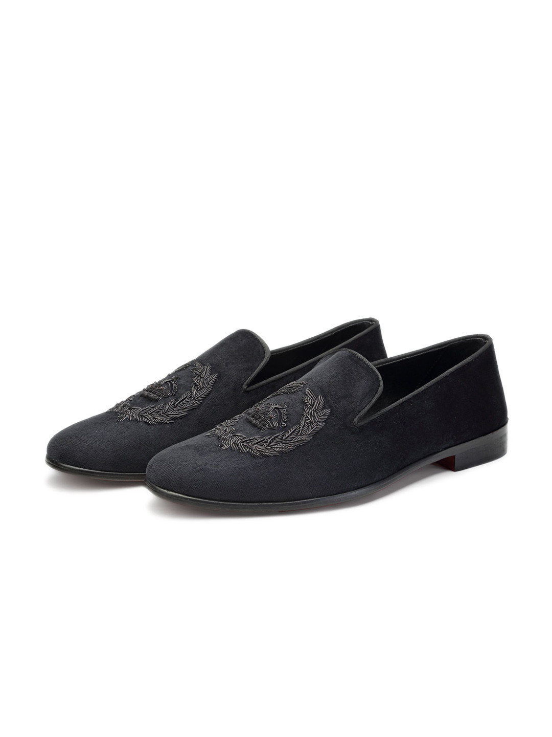 SHUTIQ Men RAFA Ethnic Embroidered Suede Mojaris