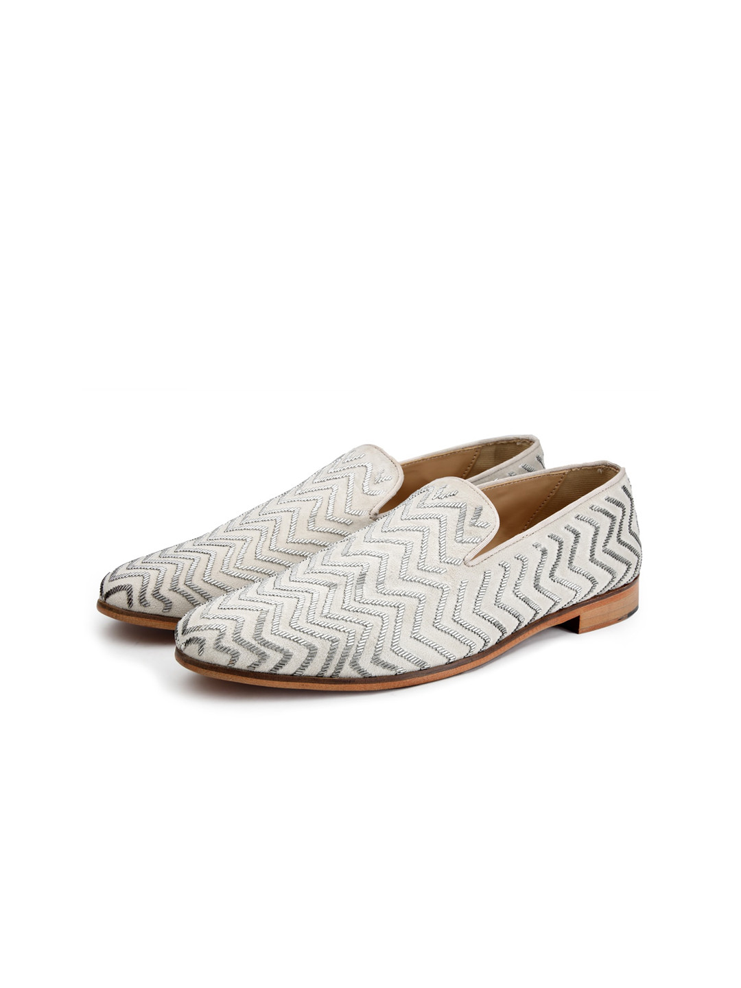 SHUTIQ Men TEHREEZ Embellished Suede Mojaris