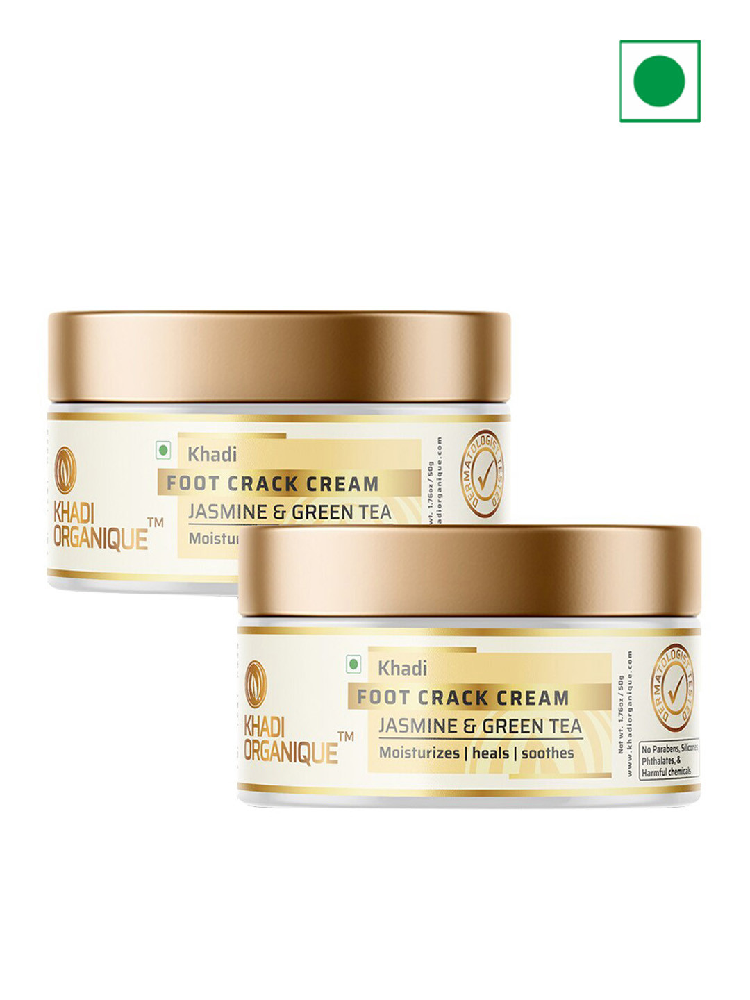 Khadi Organique Set Of 2 Jasmine & Green Tea Foot Crack Cream - 100g Each