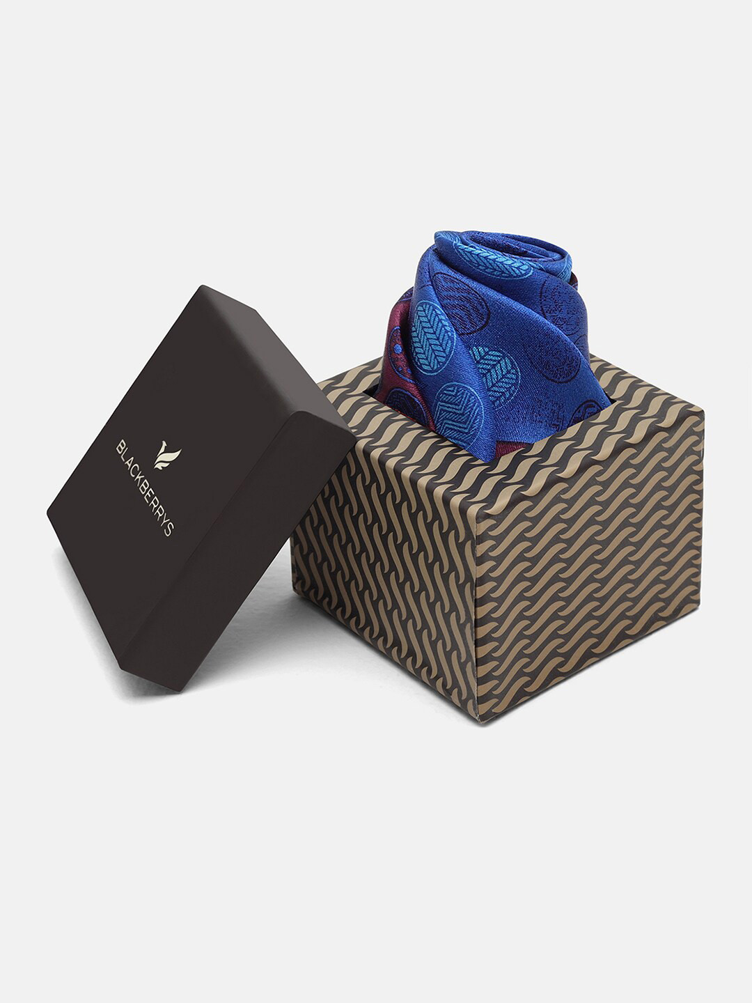 Blackberrys 2 Ways Printed Silk Pocket Square