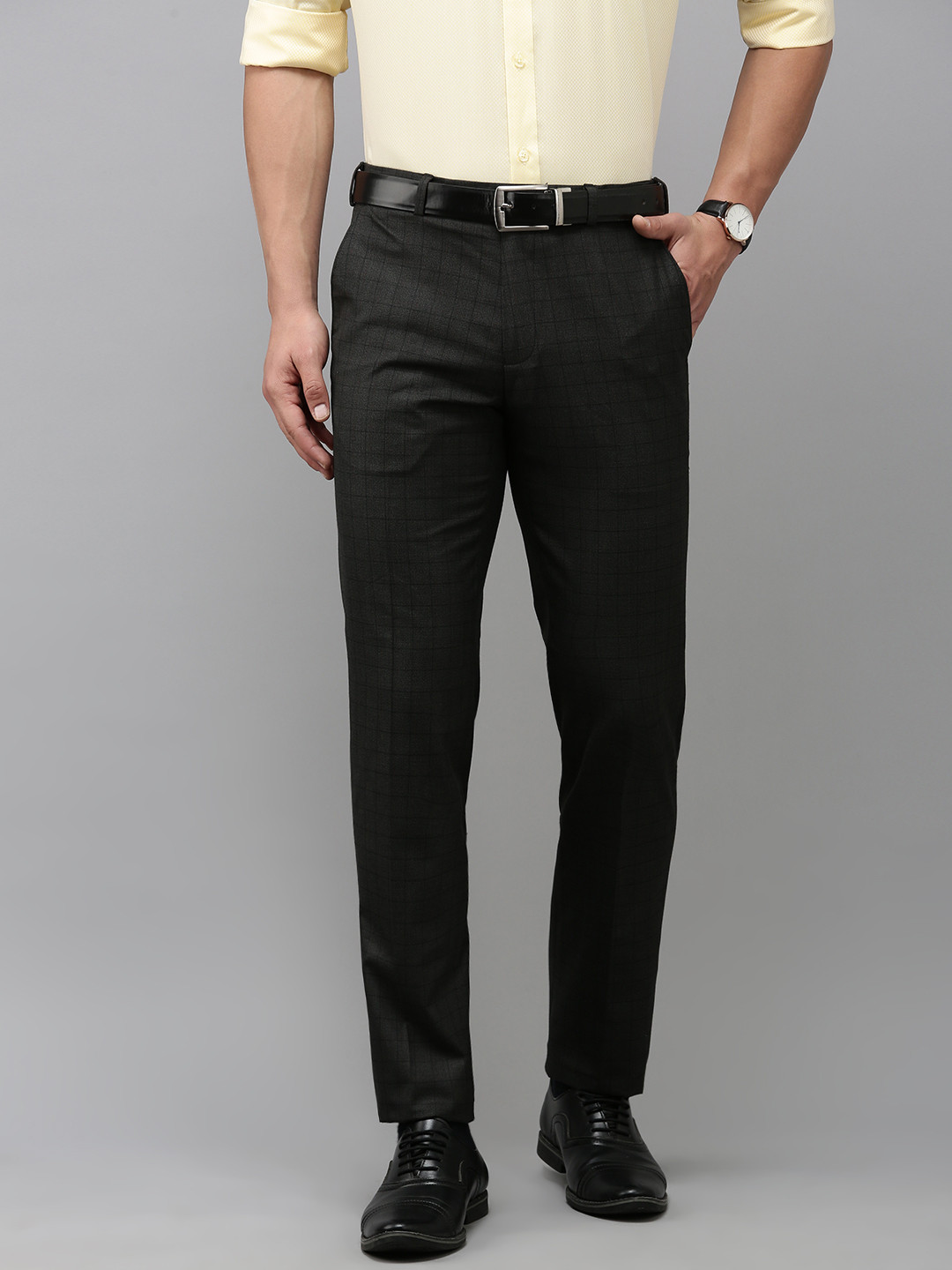 Park Avenue Men Checked Trousers