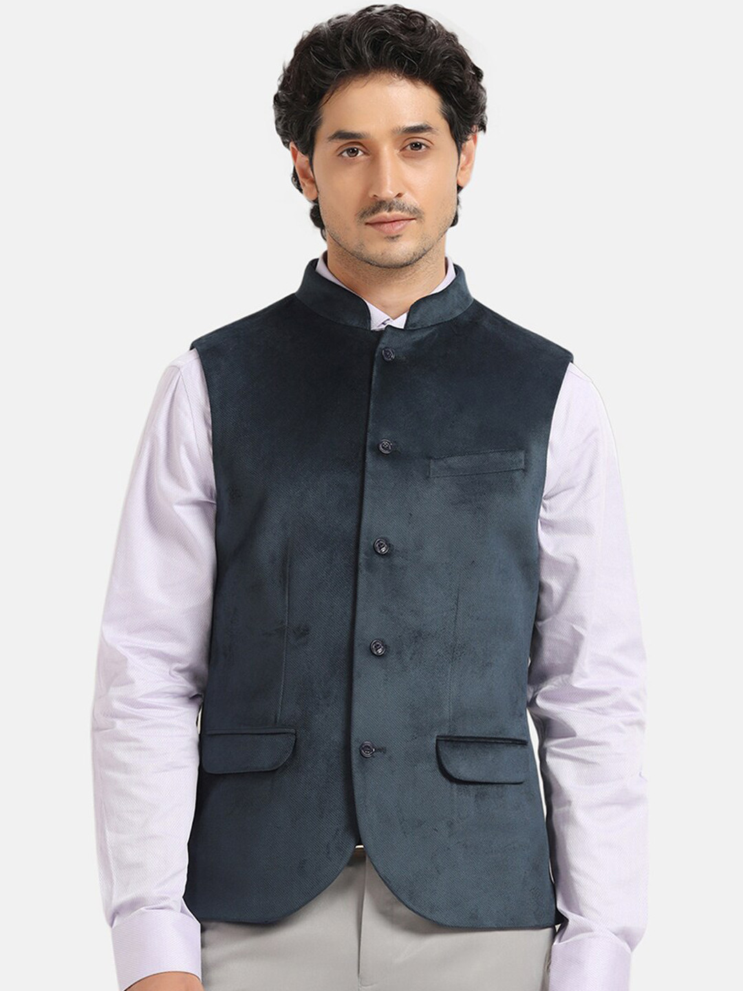 Blackberrys Slim Fit Mandarin Collar Nehru Jacket