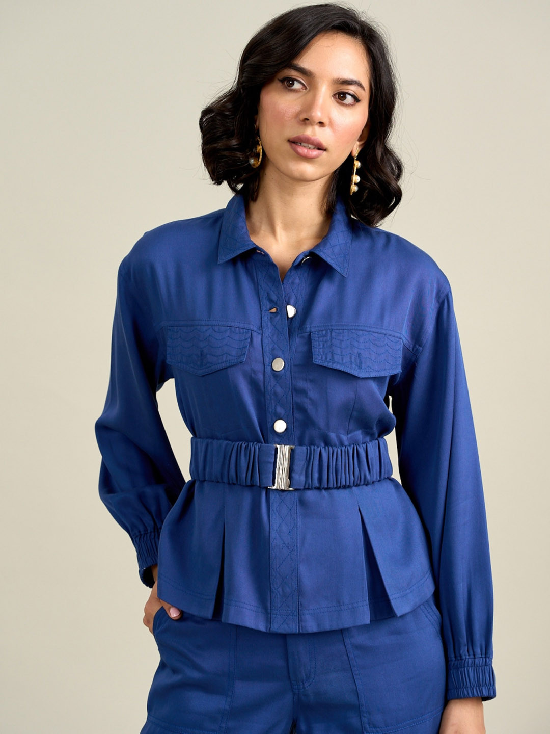 Style Island Spread Collar Long Sleeves Tailored Jacket