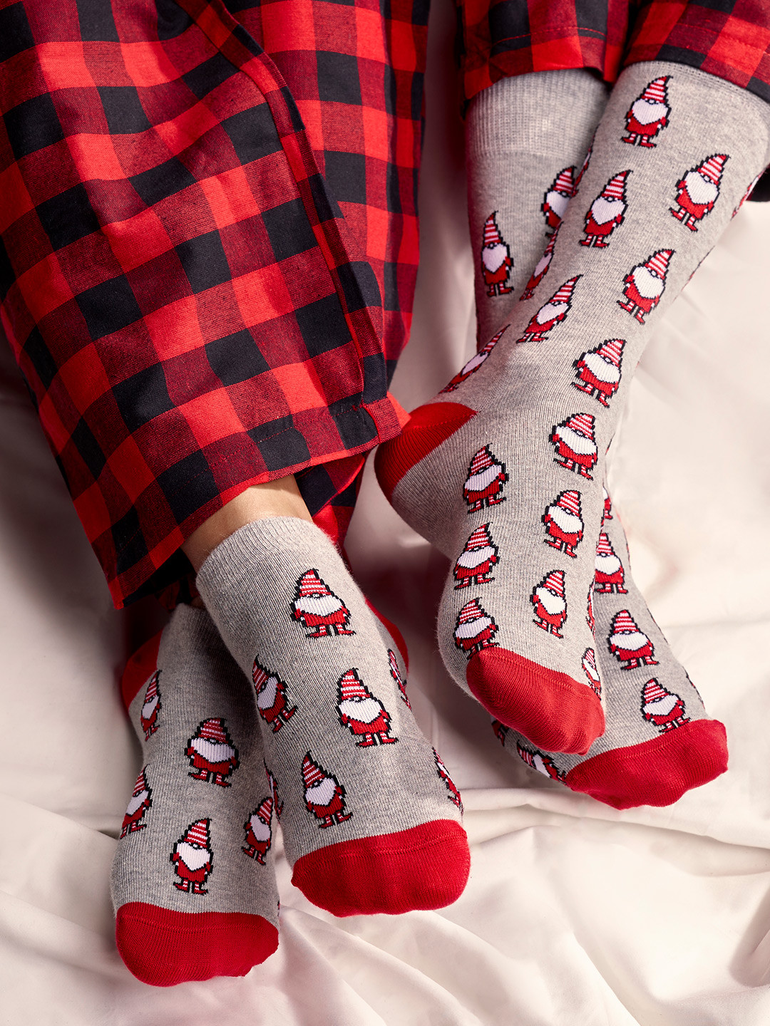 Mint & Oak Men Pack of 2 Groovy Snowman Patterned Calf Length & Ankle Length Socks