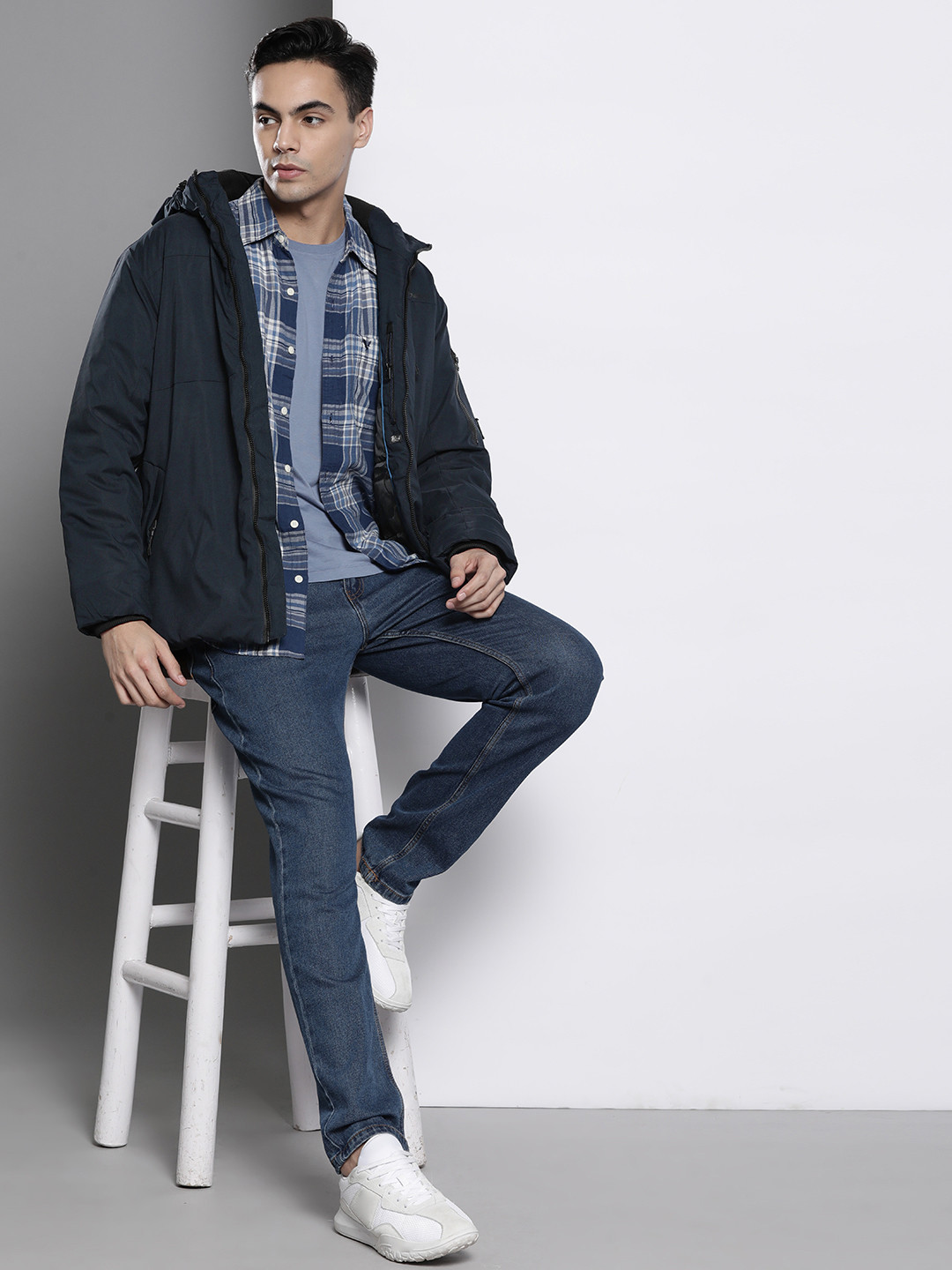 Petrol Hooded Padded Jacket