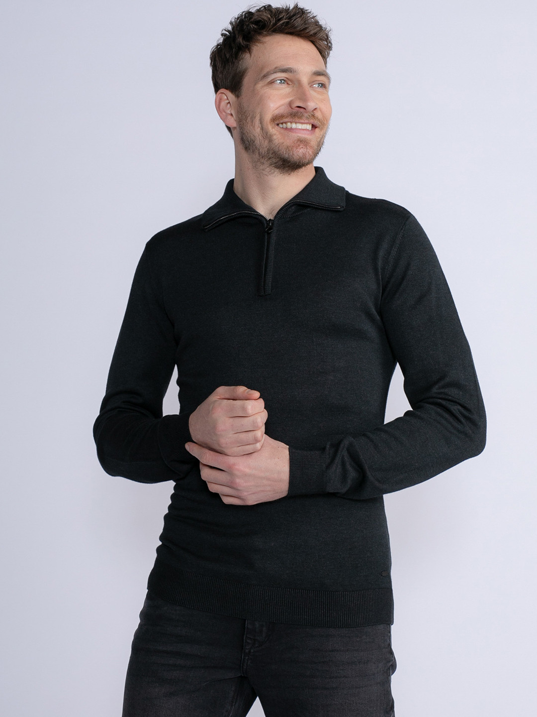 Petrol Polo Collar Regular Fit Pullover