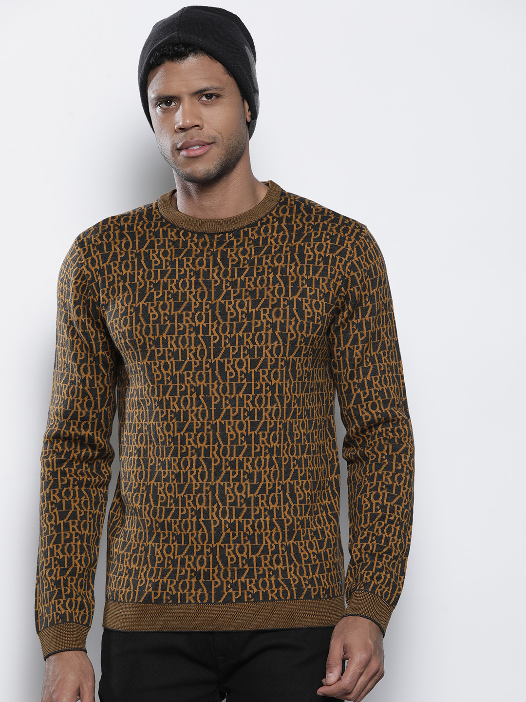 Petrol Brand Logo Pattern Pullover