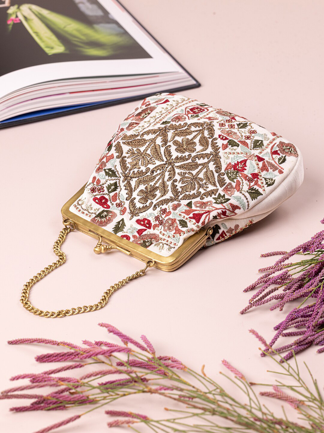 The Leather Garden Embellished Leather Potli