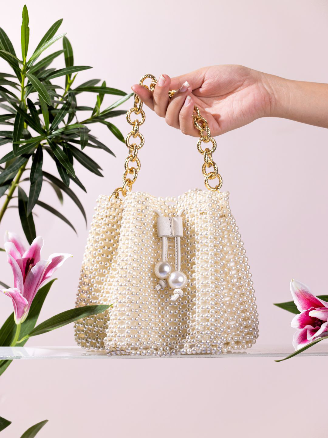 The Leather Garden Embellished Leather Potli