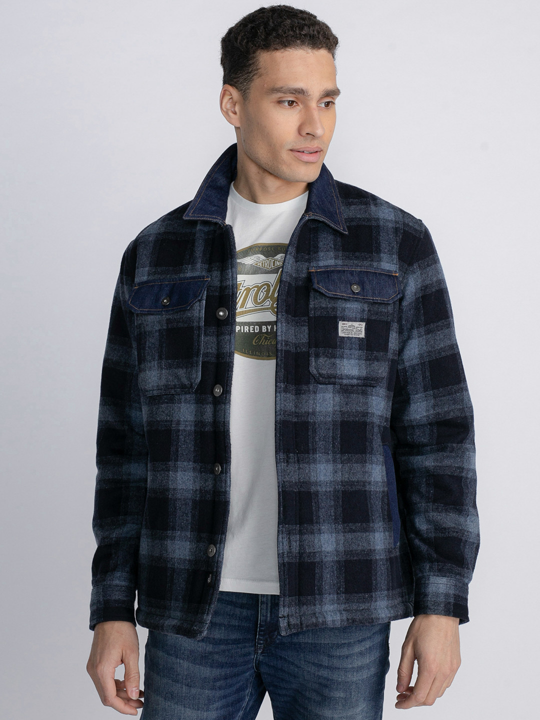 Petrol Checked Casual Shirt