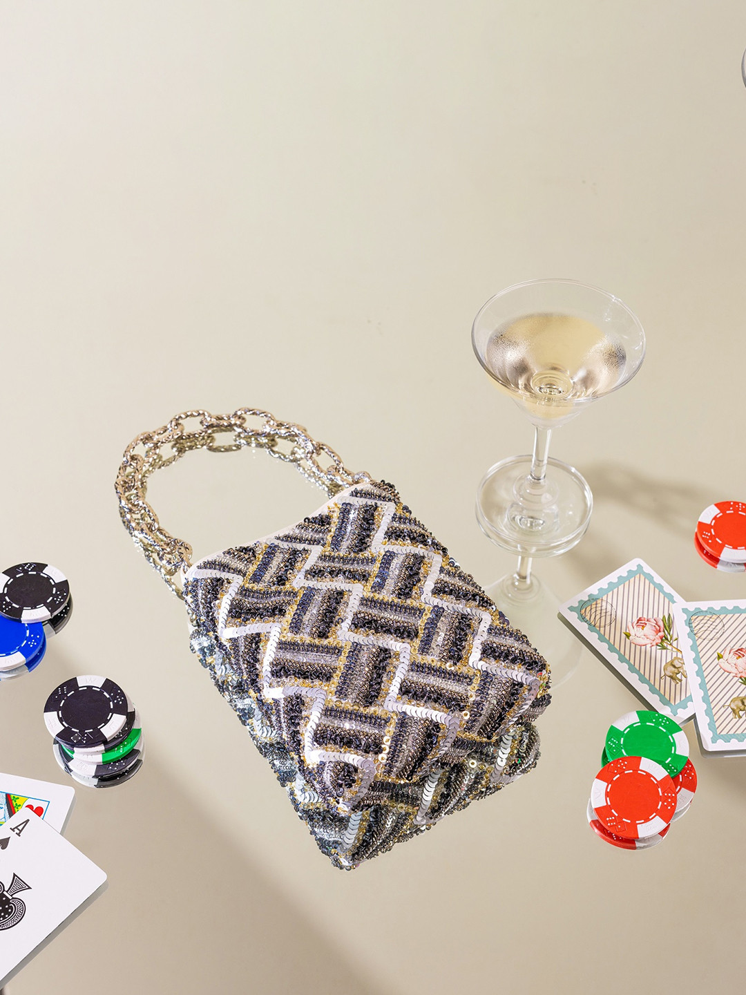 The Leather Garden Embellished Leather Structured Sling Bag