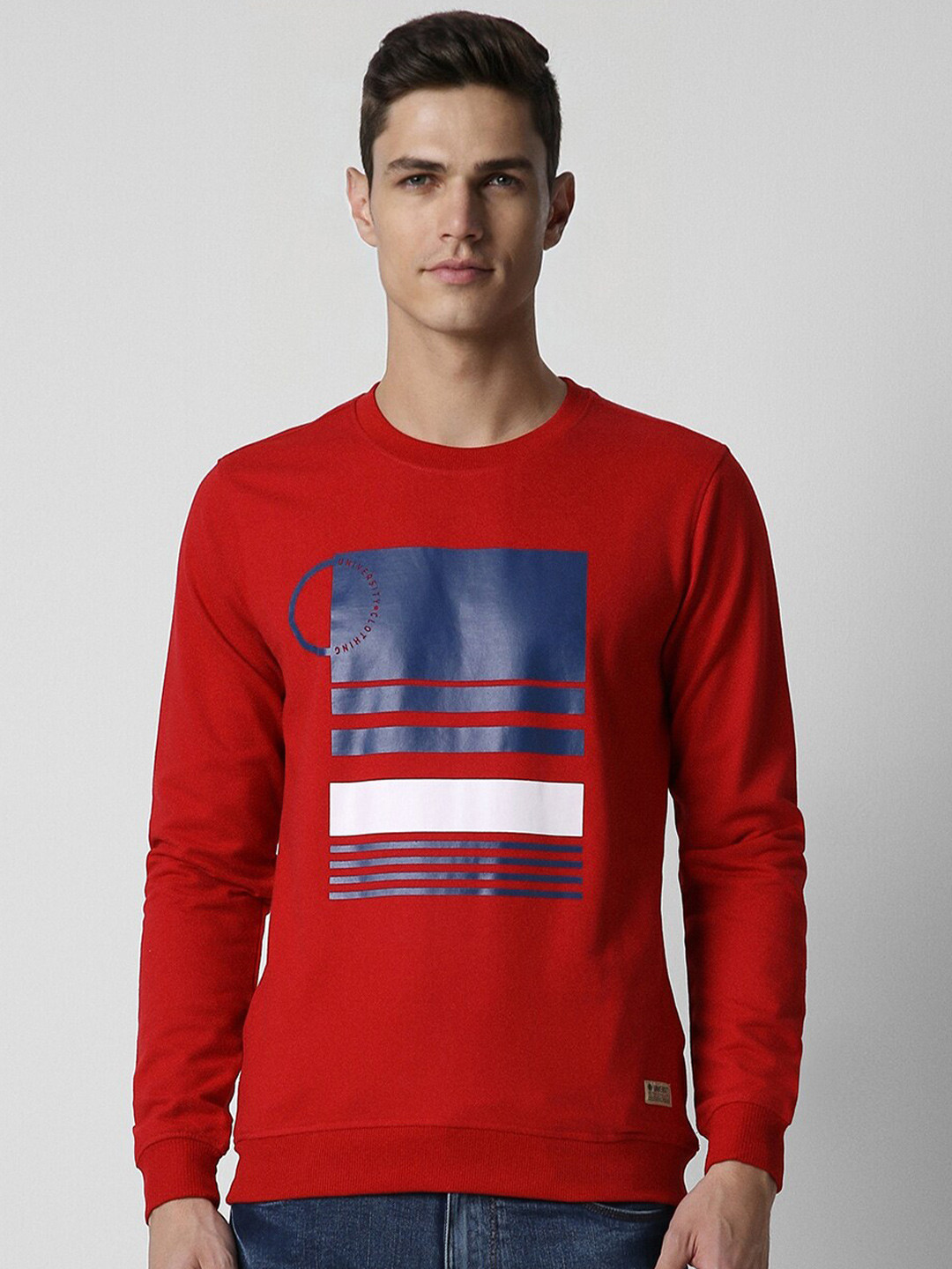 PETER ENGLAND UNIVERSITY Graphic Printed Round Neck Sweatshirt