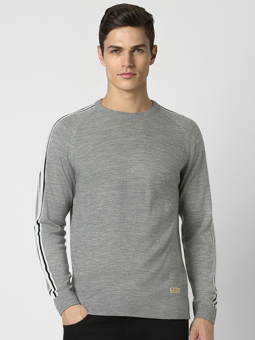 PETER ENGLAND UNIVERSITY Self Design Round Neck Pullover