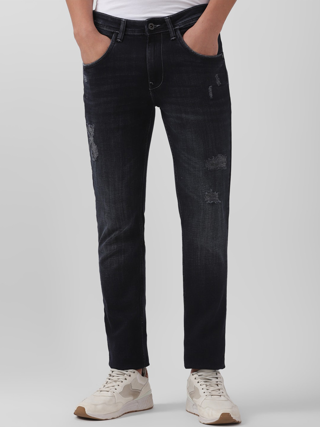 VAN HEUSEN DENIM LABS Men Light Fade Mildly Distressed Skinny Fit Jeans