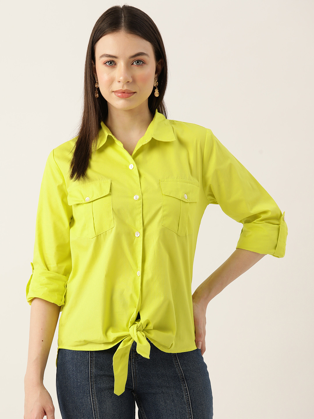 LABEL REGALIA Modern Casual Shirt with Tie-Ups Detail