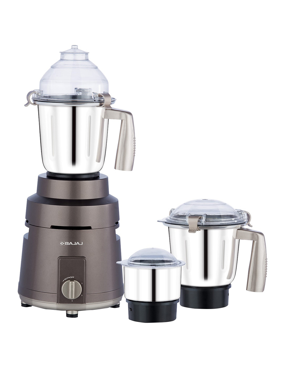 Bajaj Herculo Brown Stainless Steel Hands Free Operation 3 Jars Wet and Dry Grinder-1000W