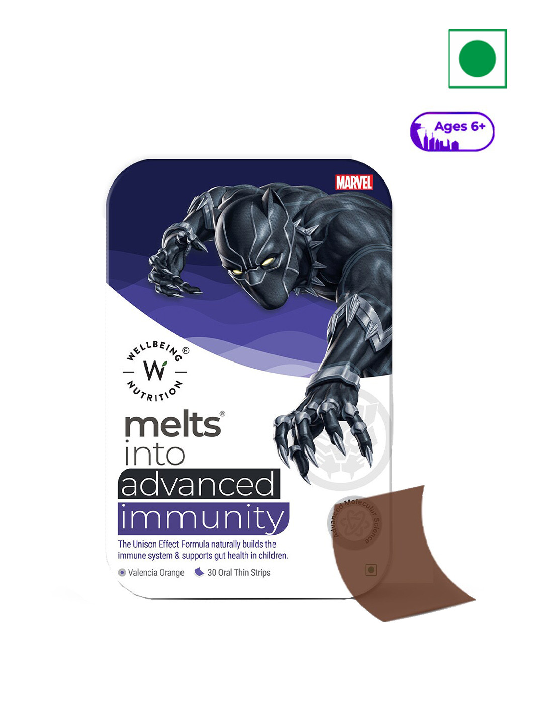 Wellbeing Nutrition Kids Melts Into Valencia Orange Advanced Immunity Oral Strips - 30 Pcs