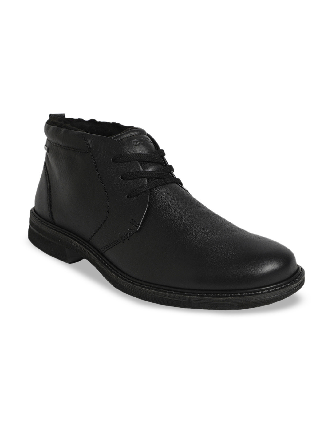 ECCO Men Turn Black Leather Regular Ankle Boots