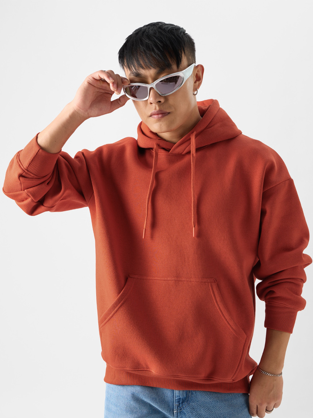 The Souled Store Red Long Sleeves Hooded Sweatshirt