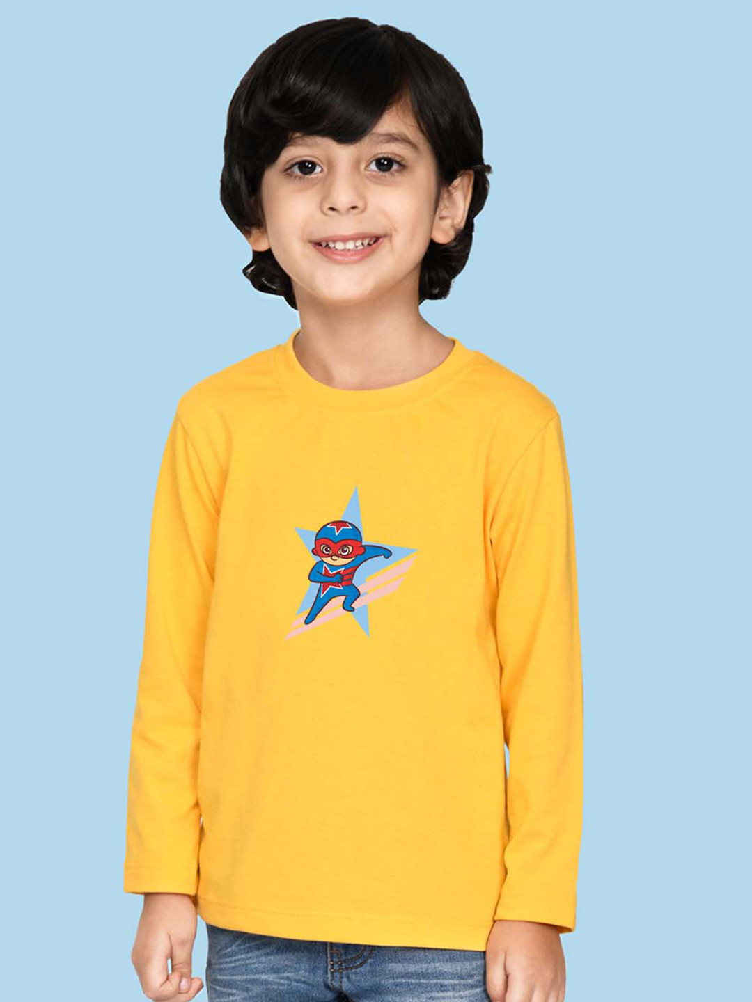 NUSYL Boys Superhero Printed Cotton T-shirt