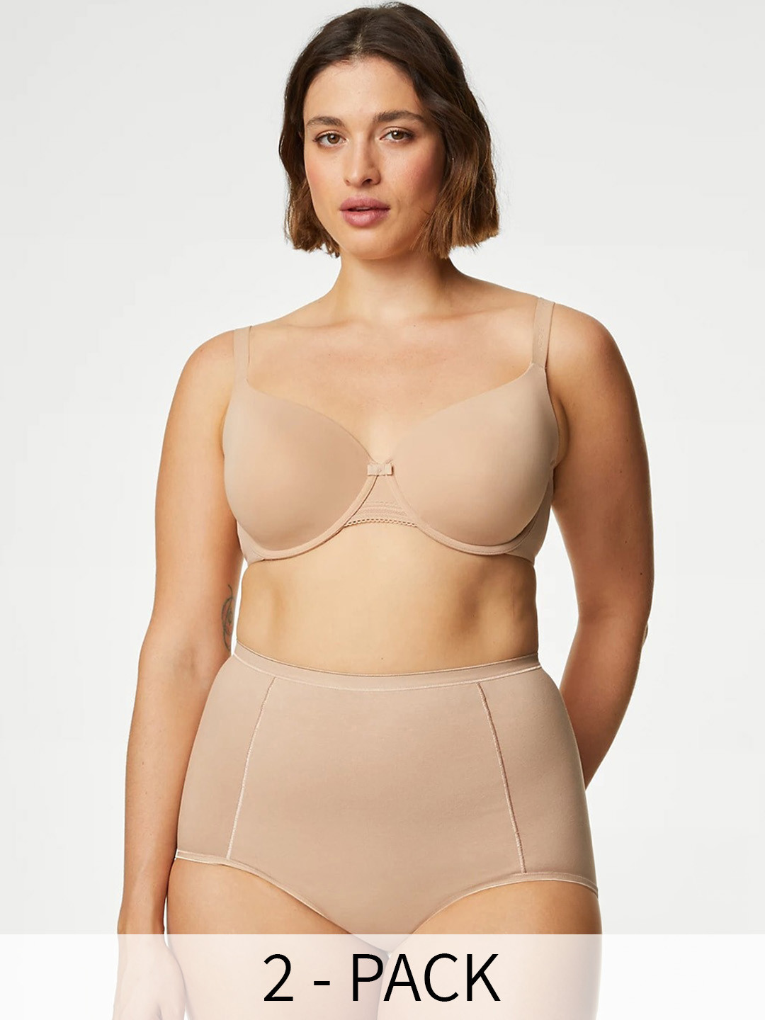 Marks & Spencer Pack Of 2 Basic Briefs T321613ROSE QUARTZ